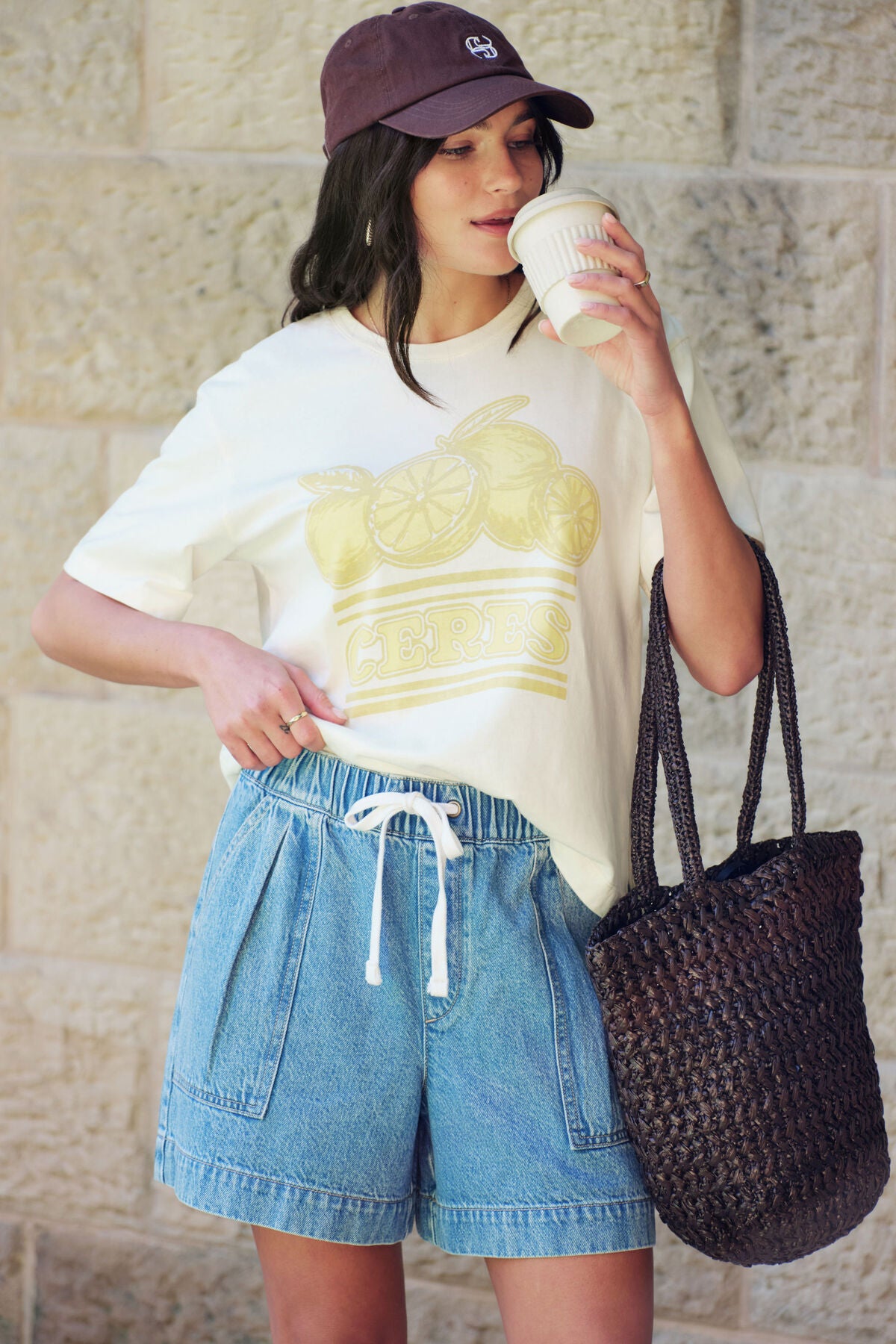 Ceres Life Stevie Slouchy Tee in Citrus