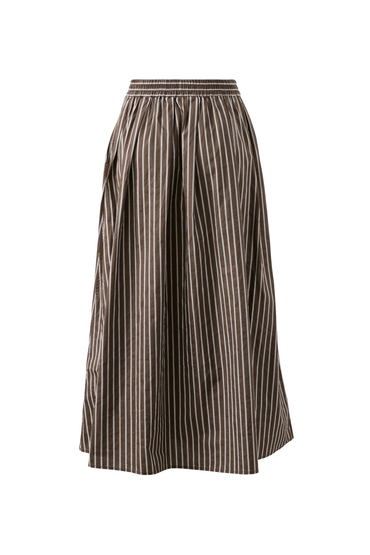 Florence Skirt in Chocolate White Stripe