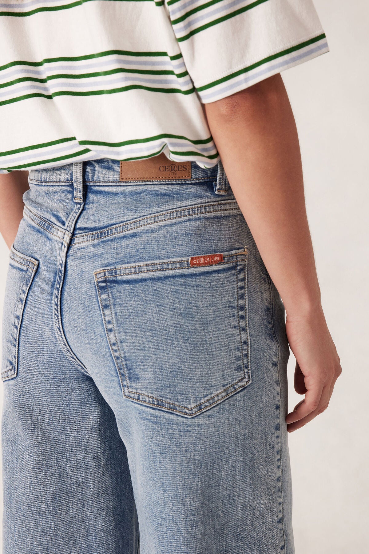 Evie Wide Leg Jeans in Mid Vintage Blue by Ceres Life