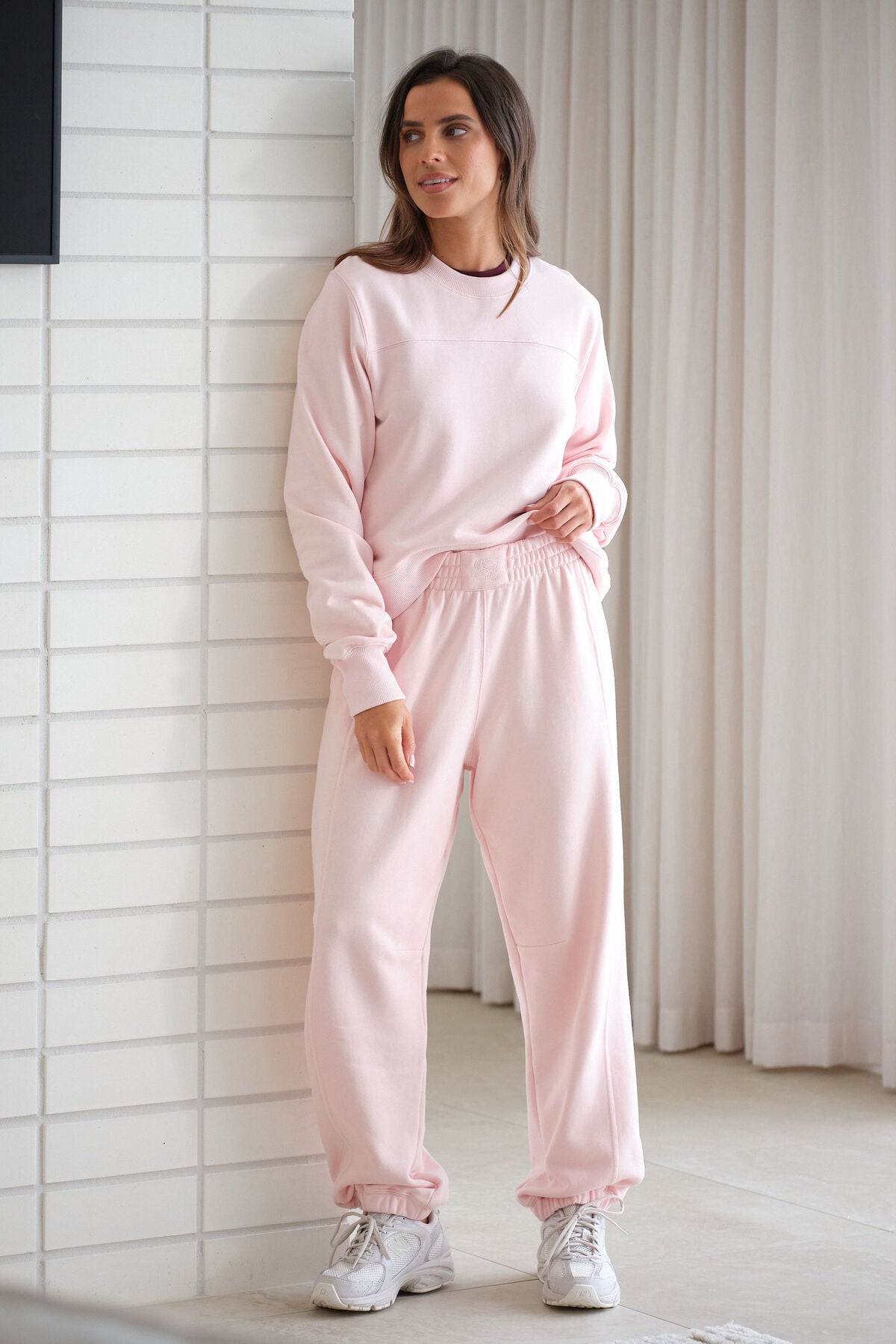 Ceres Life Seamed Tracksuit Pants in Shell Pink