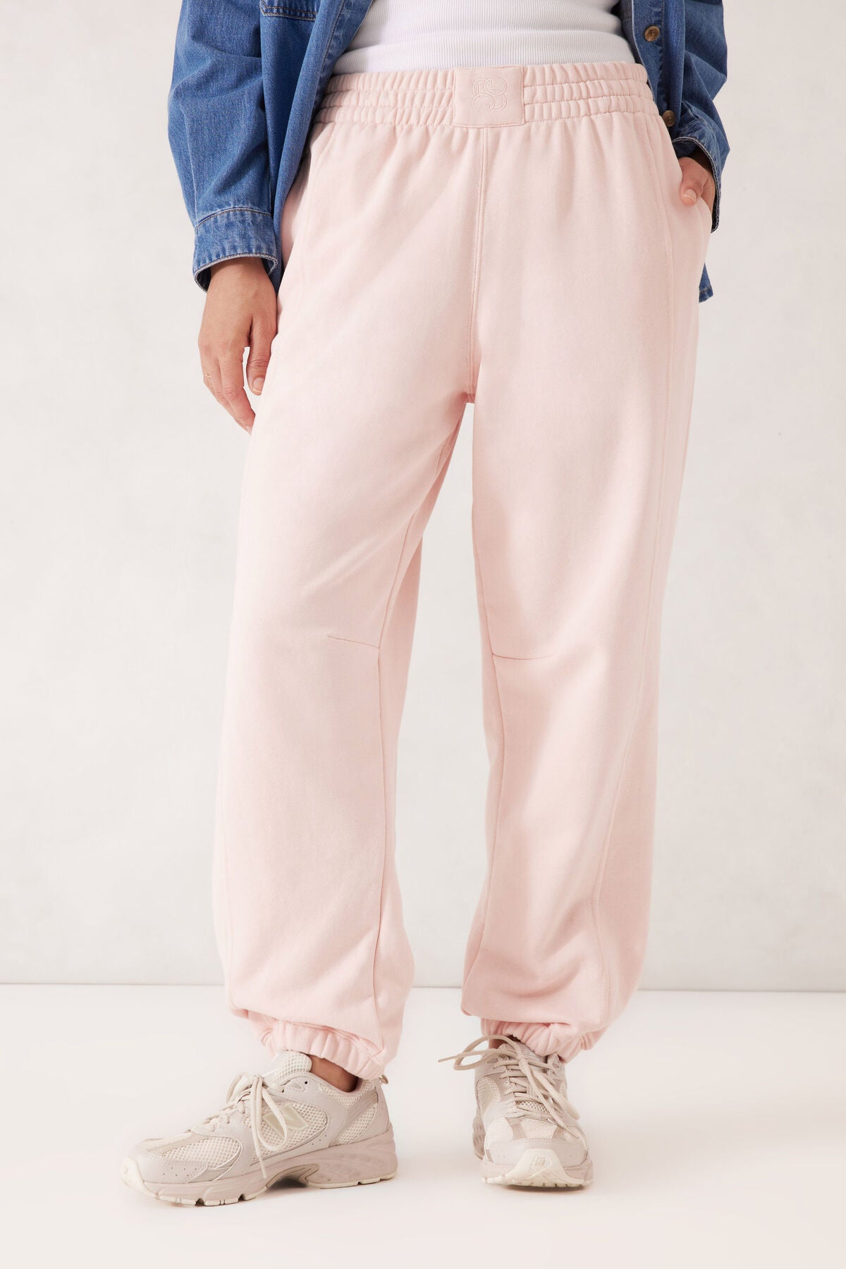 Ceres Life Seamed Tracksuit Pants in Shell Pink