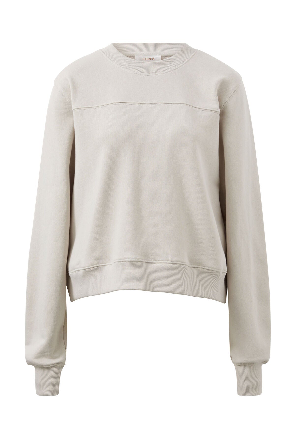 Ceres Life Seamed Fleece Top in Almond
