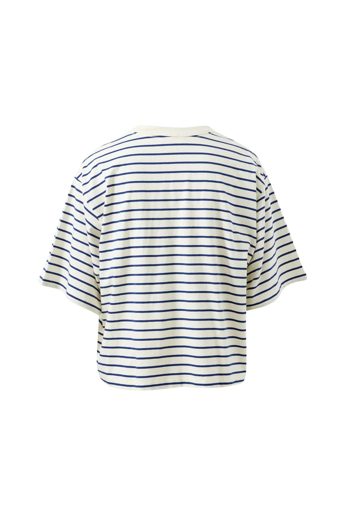 Phoebe Premium Tee in Milk Prussian Blue Stripe