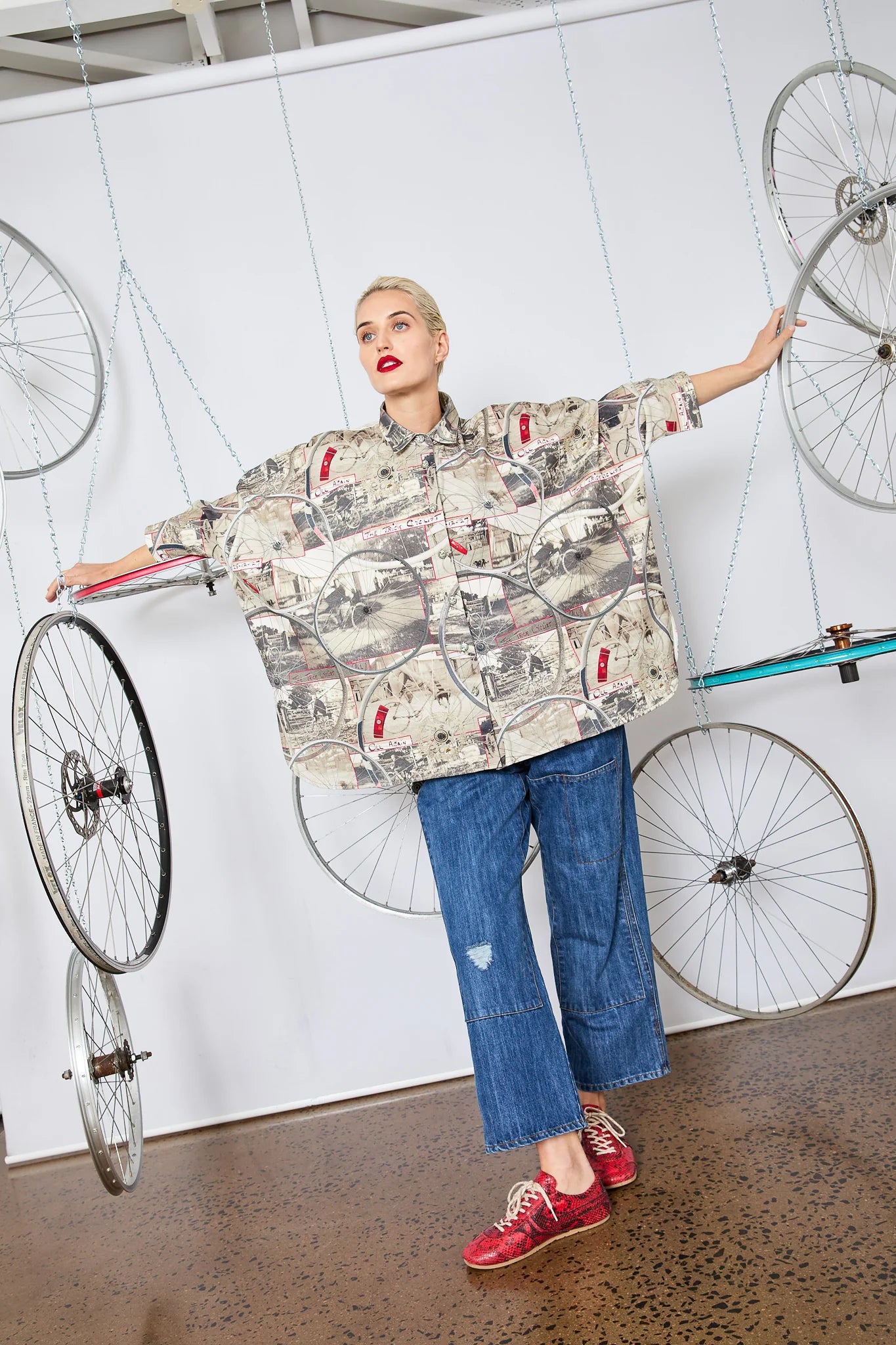 Circular by MA Dainty Trick Cyclist Wheelie Shirt