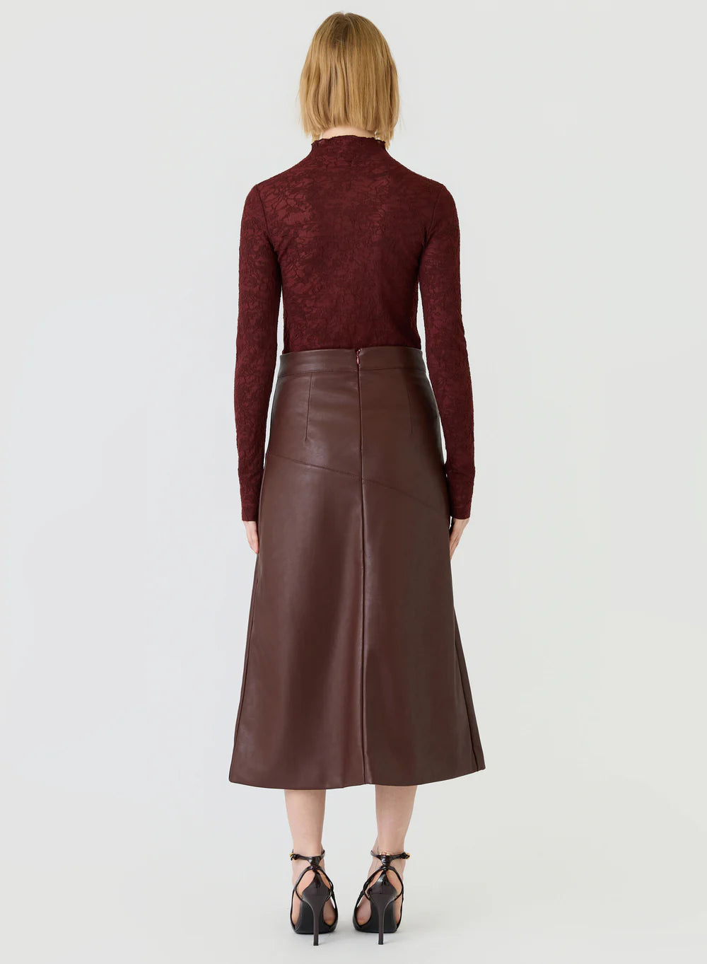 Clea Midi Skirt in Mulberry