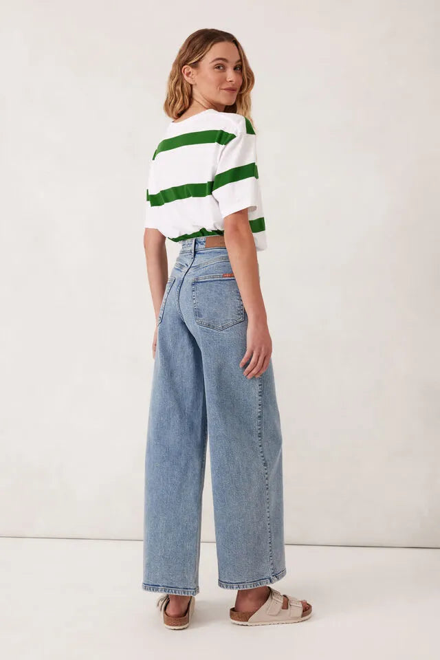 Ceres Life Evie Wide Leg Jeans in Mid Vintage Blue