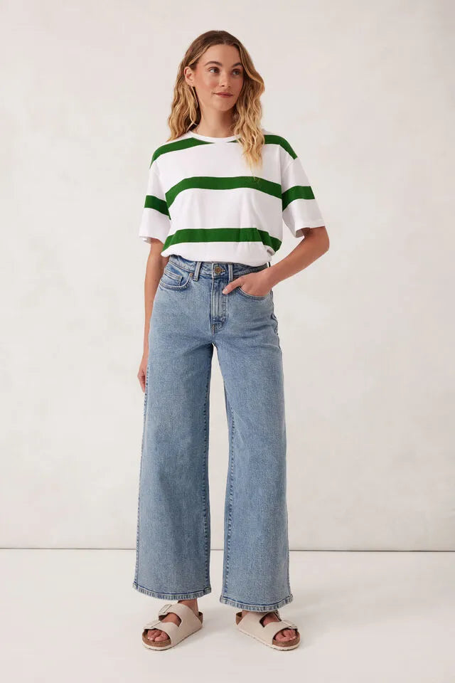 Ceres Life Evie Wide Leg Jeans in Mid Vintage Blue