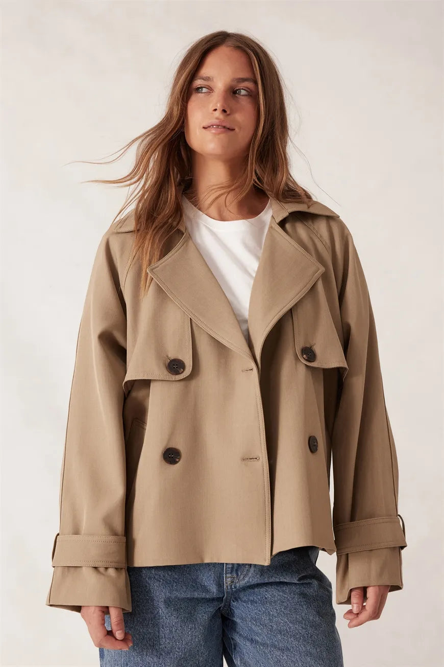 Ceres Life Short Trench / Coat Summer Taupe