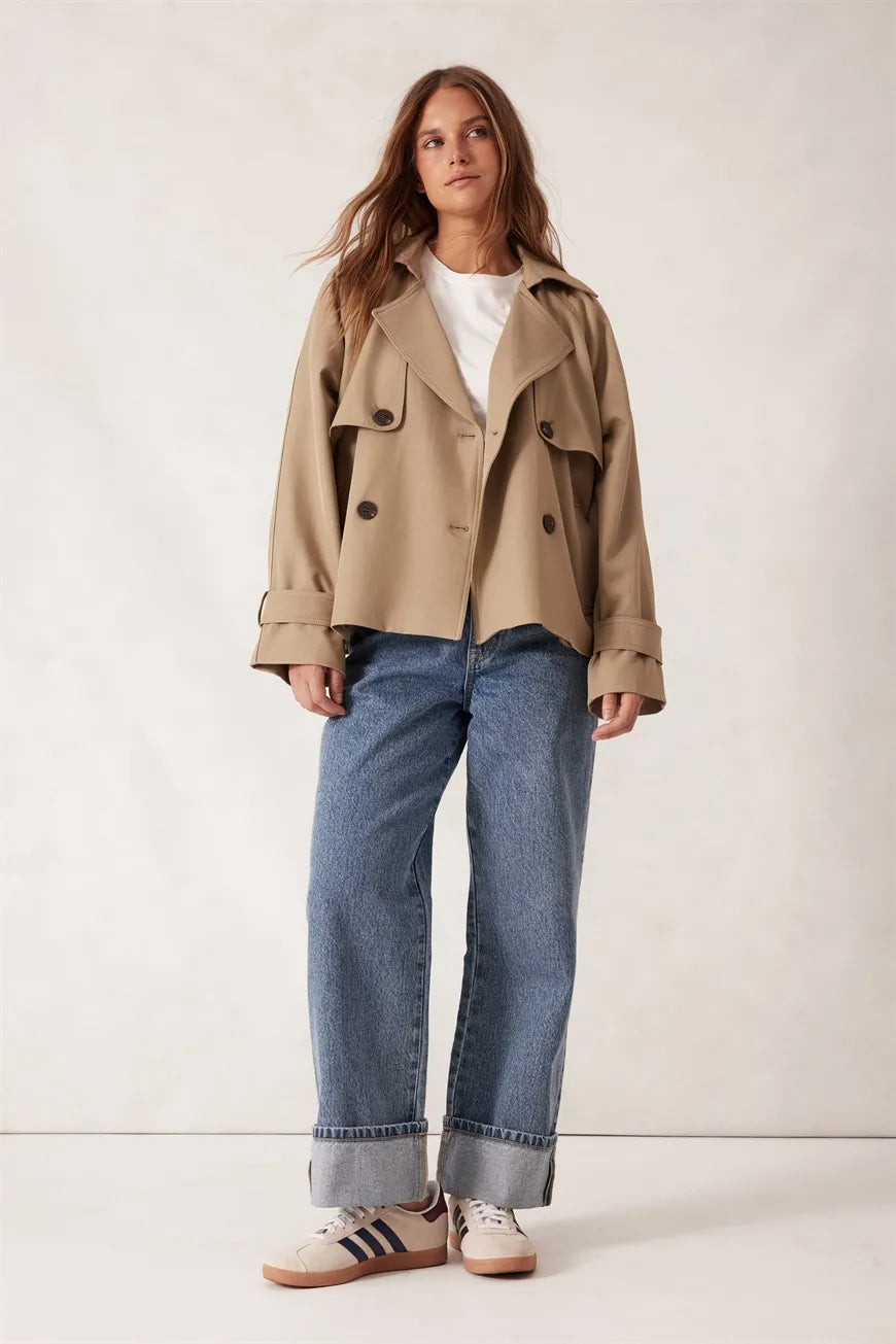 Ceres Life Short Trench / Coat Summer Taupe