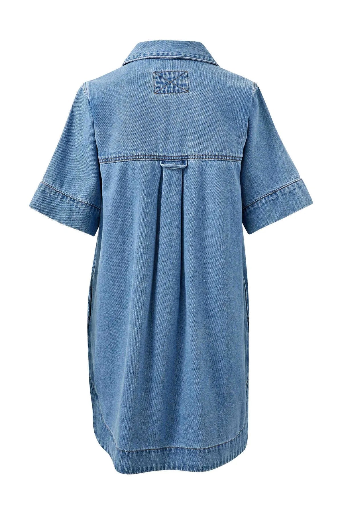 Ceres Life Sammy Relaxed Shirt Dress in Mid Vintage Blue