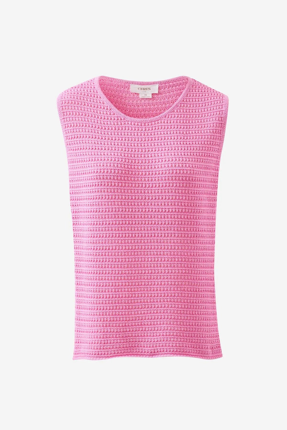 Ceres Life Margot Mesh Tank in Hibiscus Pink