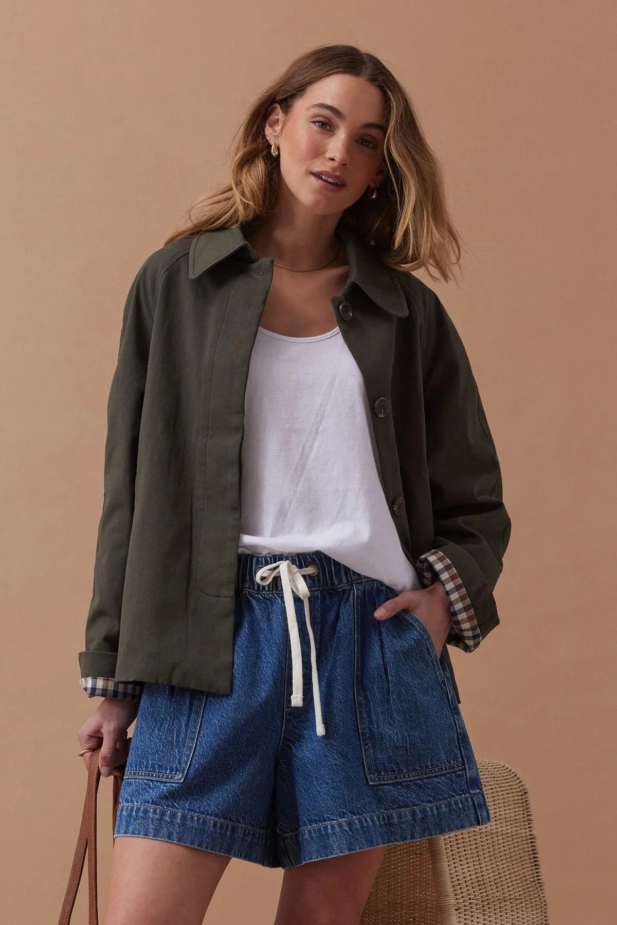 Ceres Life Pia Spring Coat in Olive