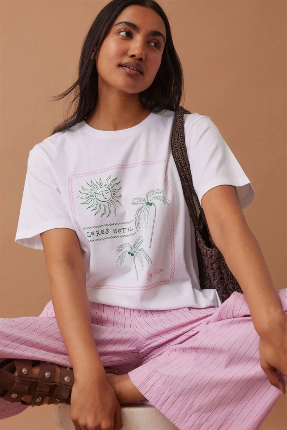 Ceres Life Stevie Slouchy Tee - Hotel Print