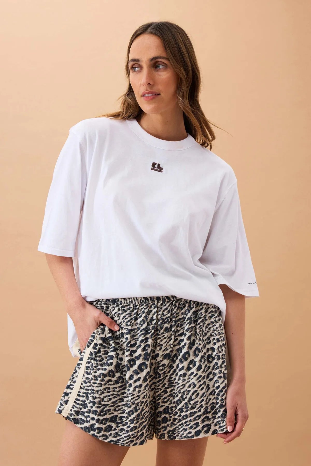 Ceres Life Mila Short in Leopard Linen Blend