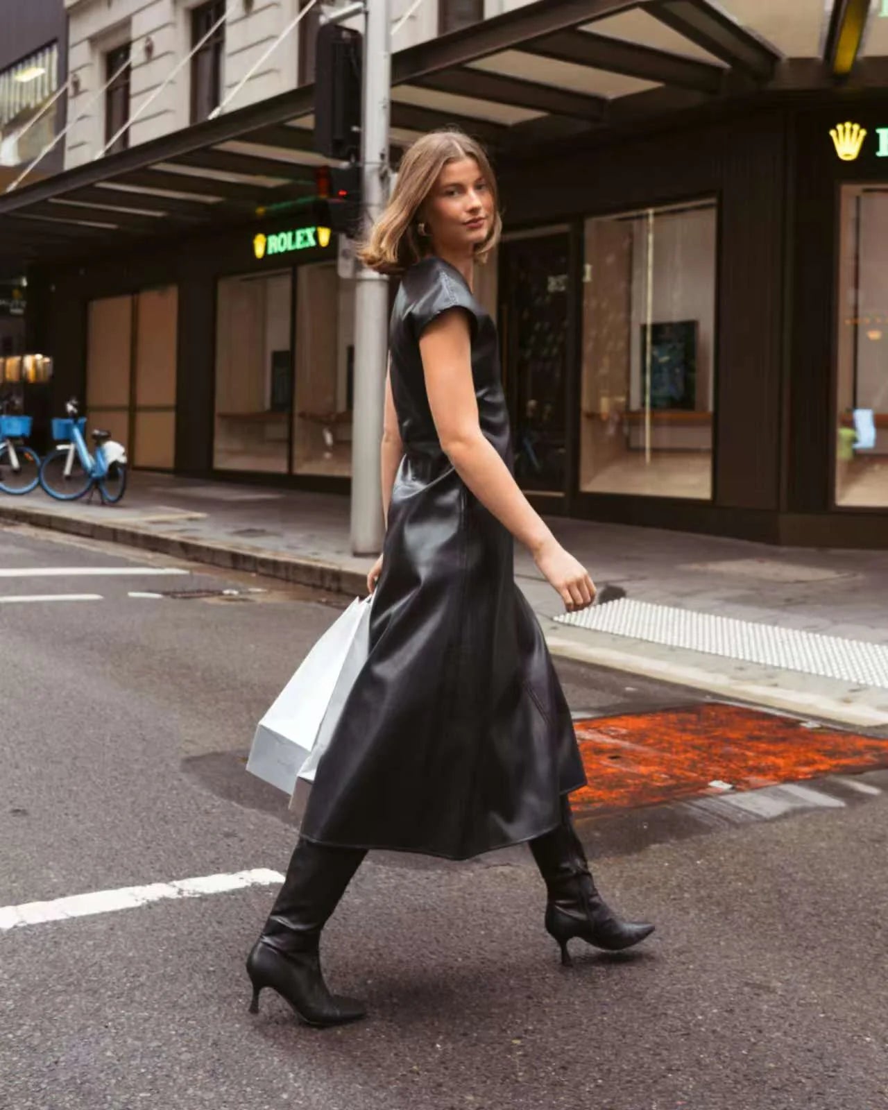 Diana Faux Leather Dress