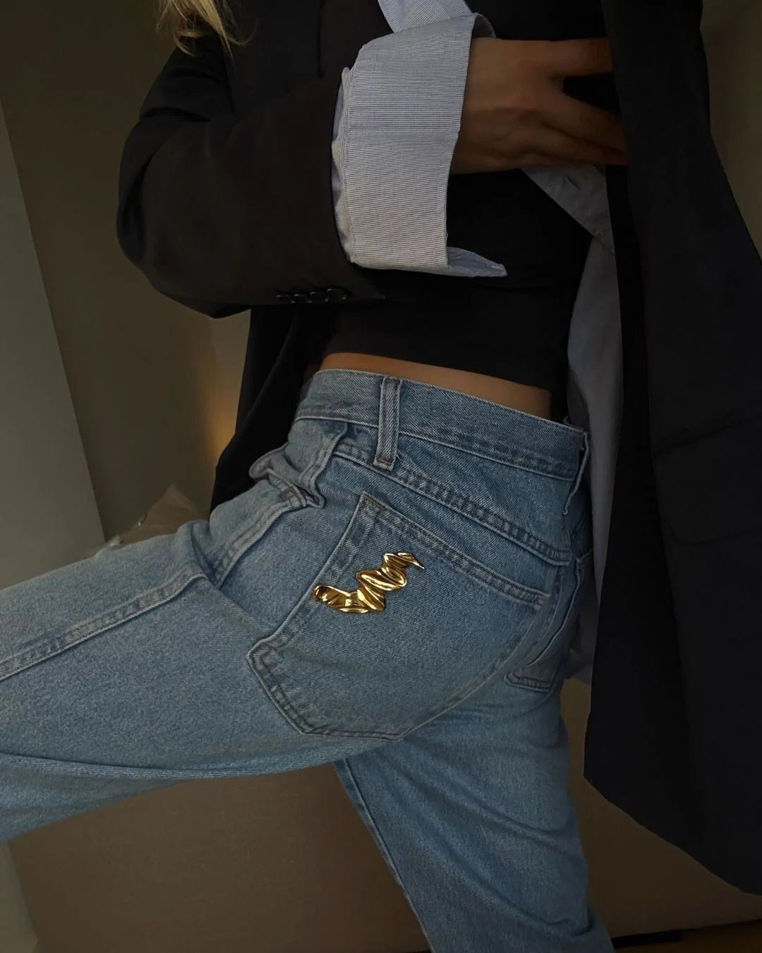 Resi Gold Magnetic Brooch by Pin People