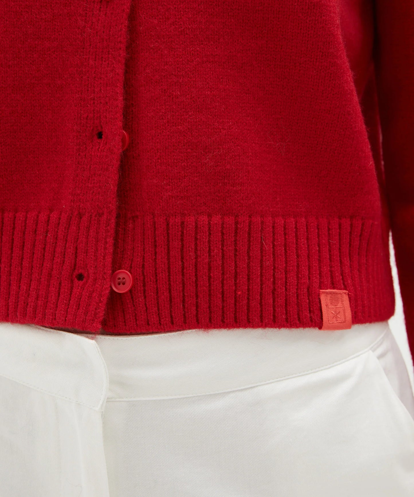 Vacation Club Crew Neck Cardigan in Red