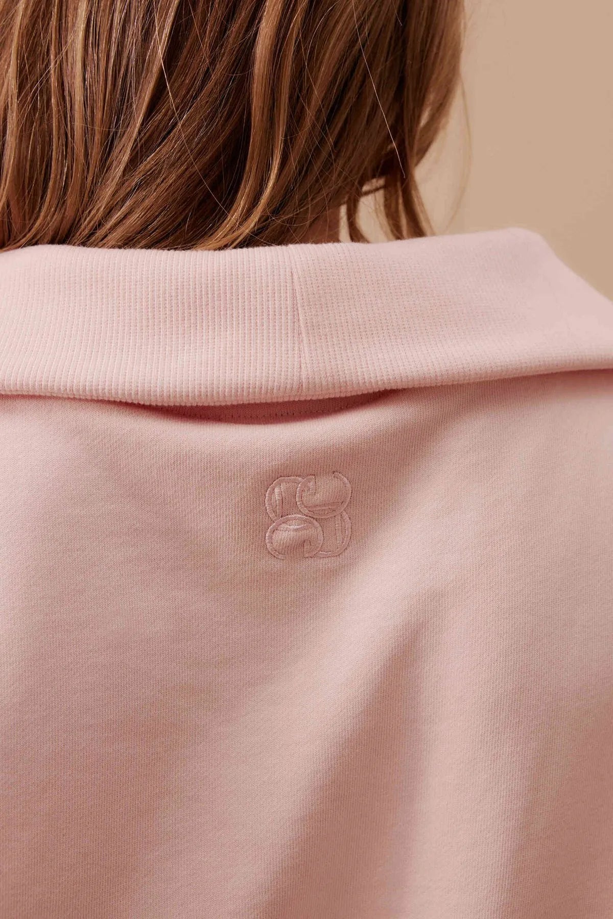 Ceres Life Isabella Half Zip Sweat in Shell Pink