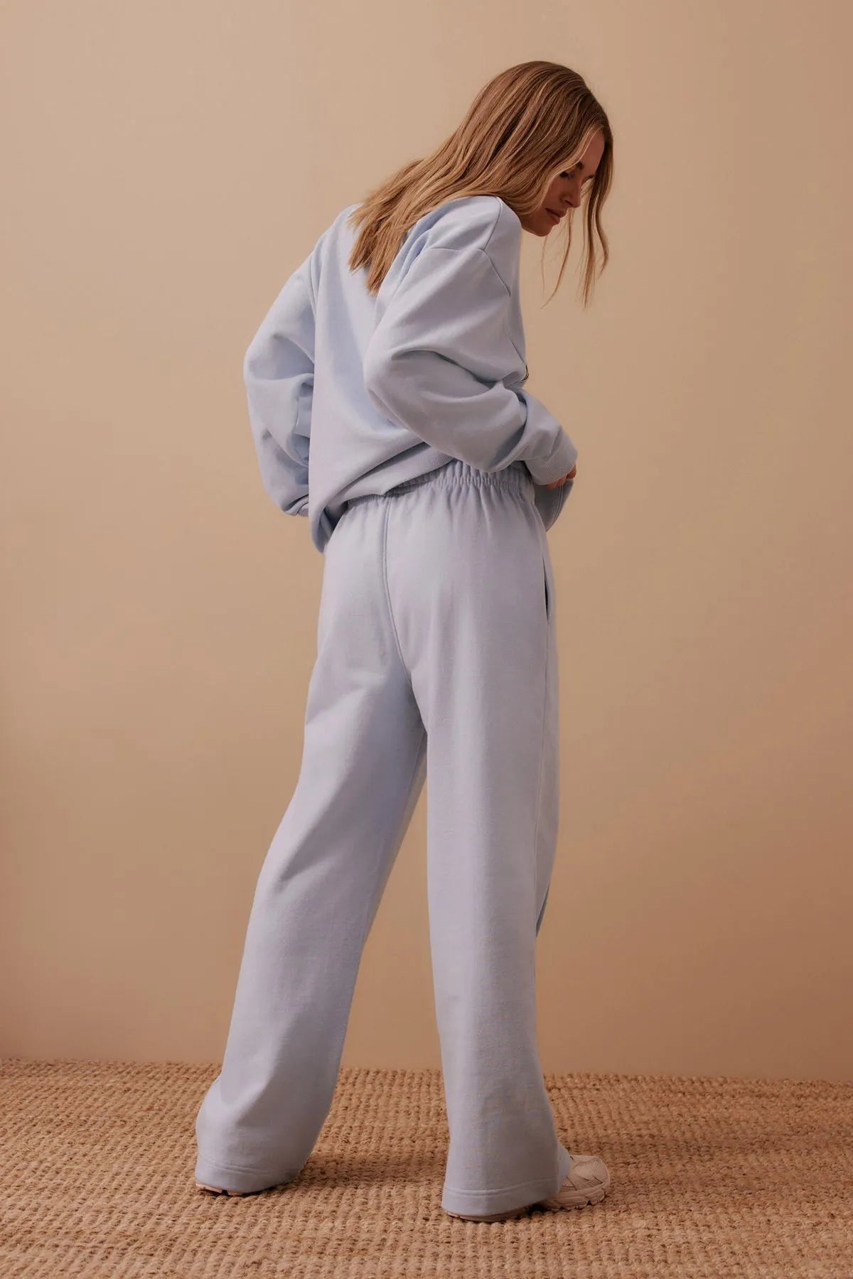 Ceres Life Gracie Pintuck Tracksuit Pants in Chalk Blue