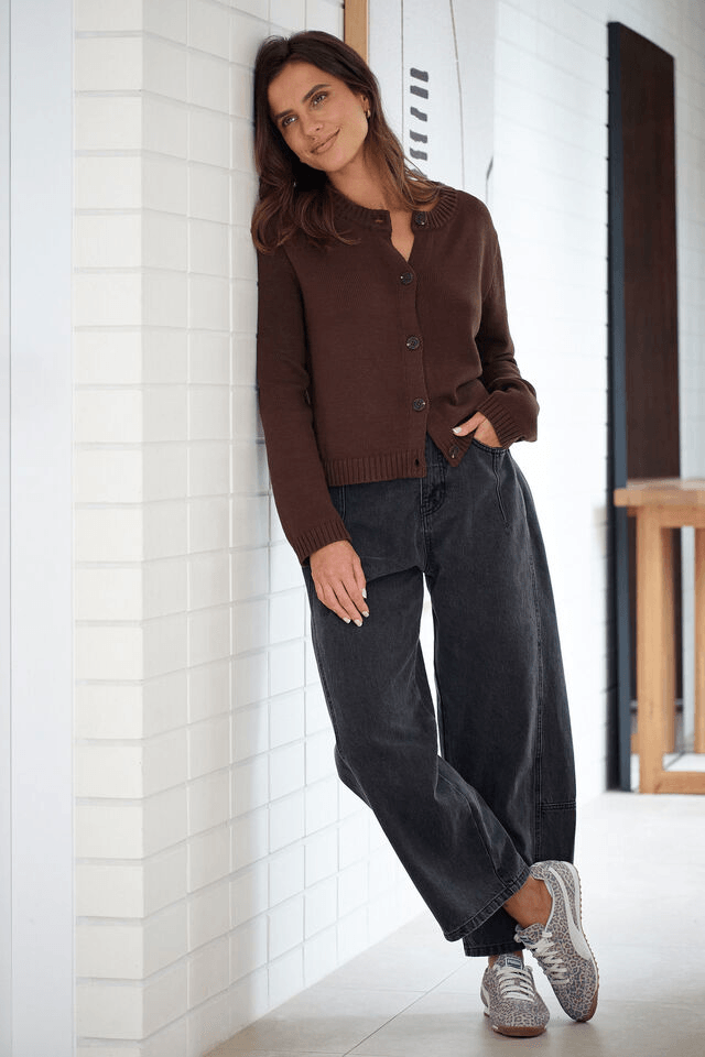 Ceres Life Darted Barrel Jeans in Washed Black