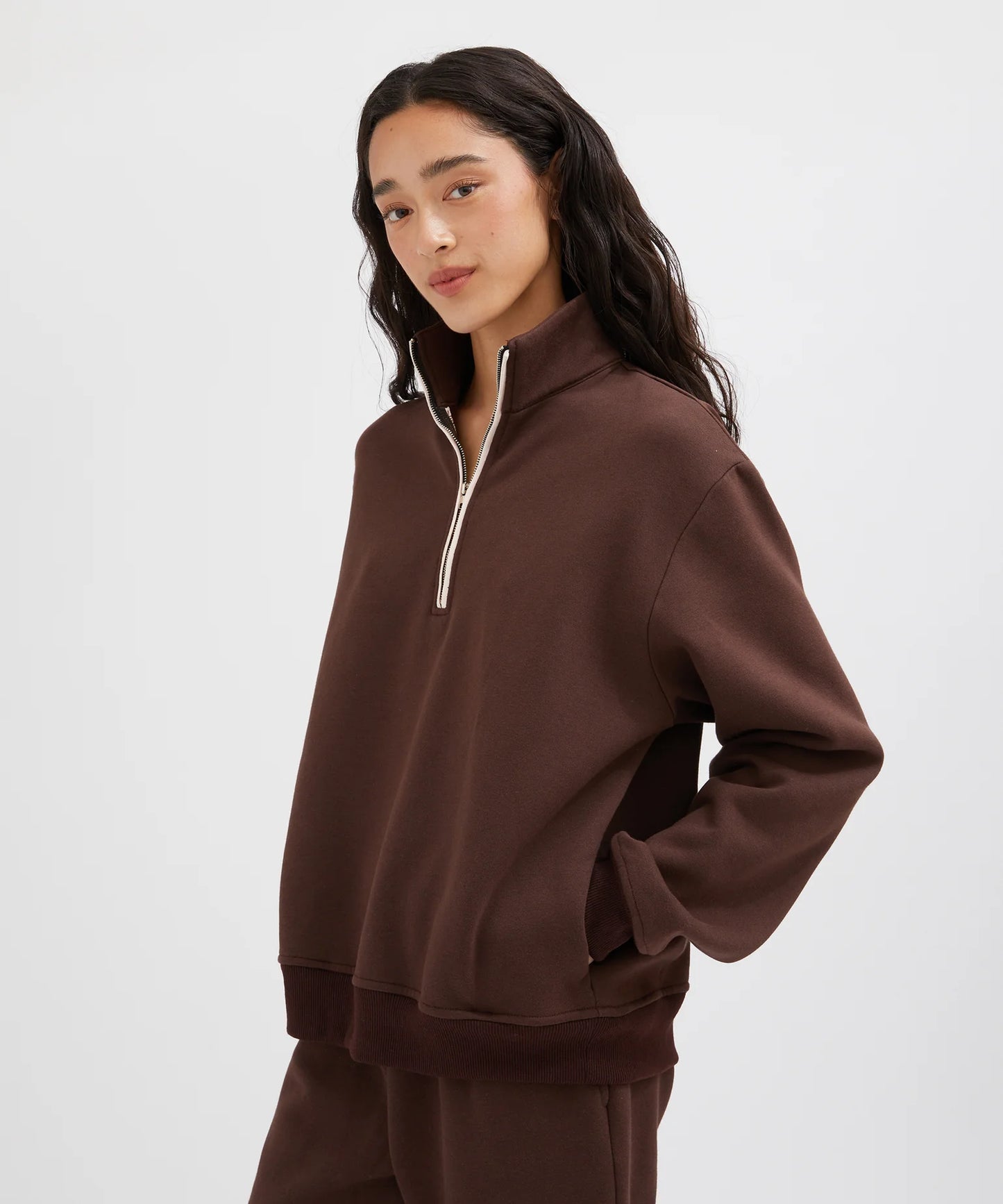 Holiday Shop Contrast Half Zip Sweat