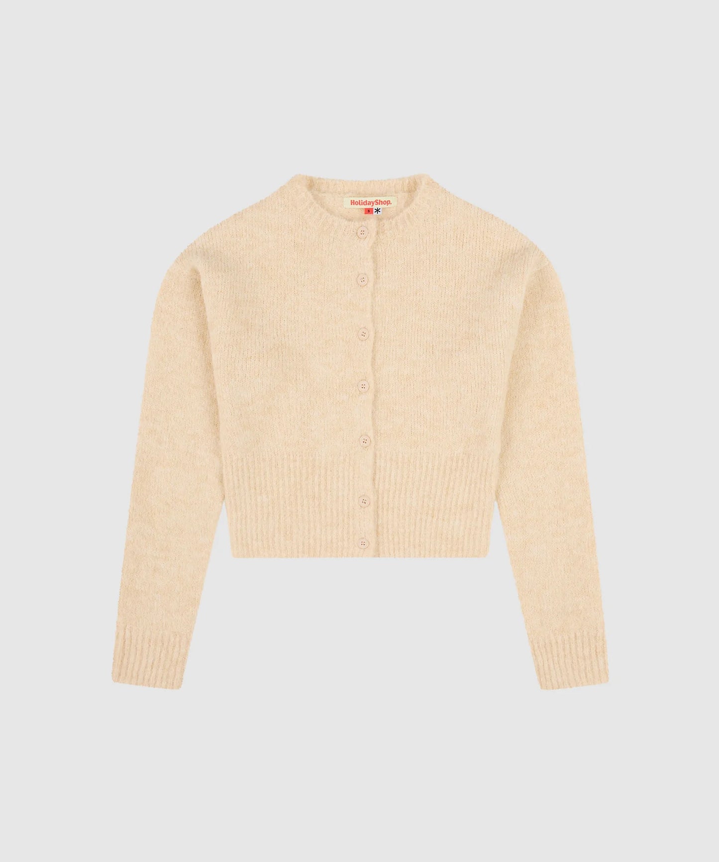 Holiday Shop Fluffy Knit Cardigan in Oatmeal