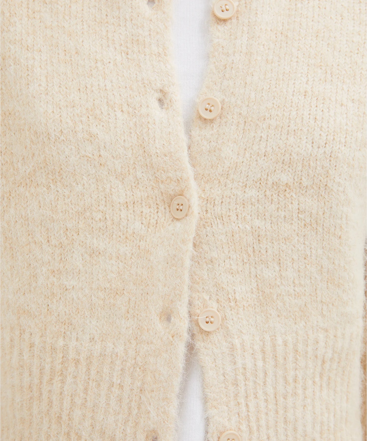 Holiday Shop Fluffy Knit Cardigan in Oatmeal
