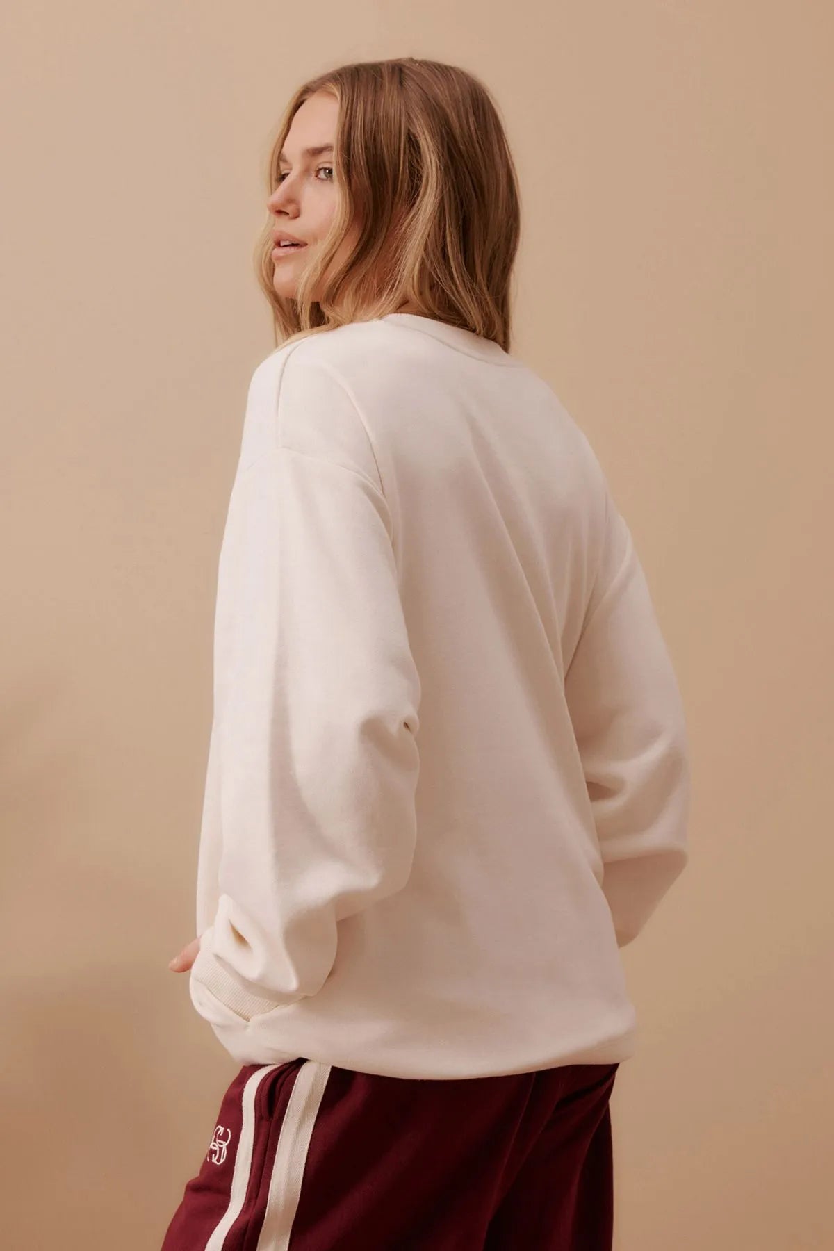 Isla Ceres Life Oversized Slouchy Crew - Winter White