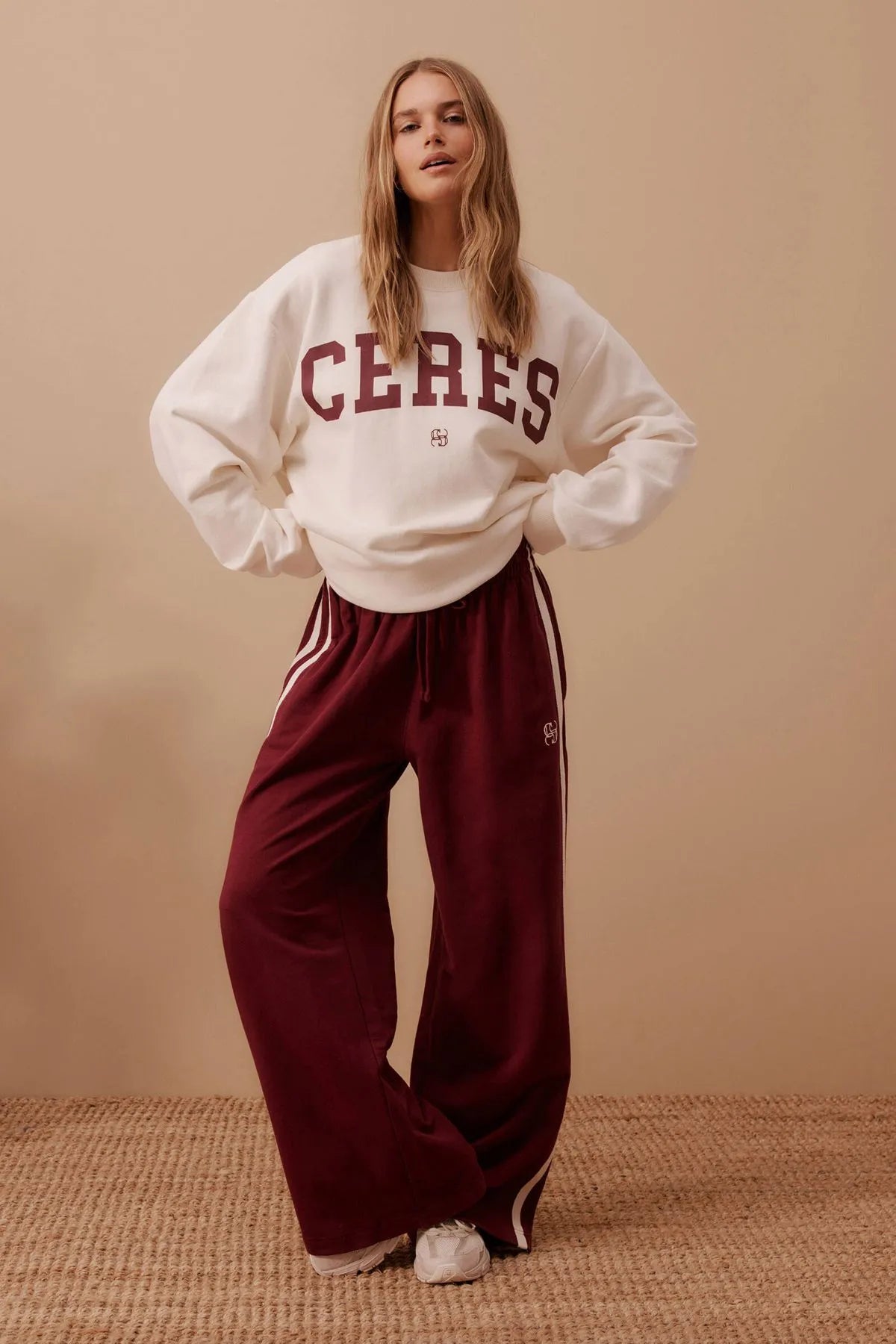 Isla Ceres Life Oversized Slouchy Crew - Winter White