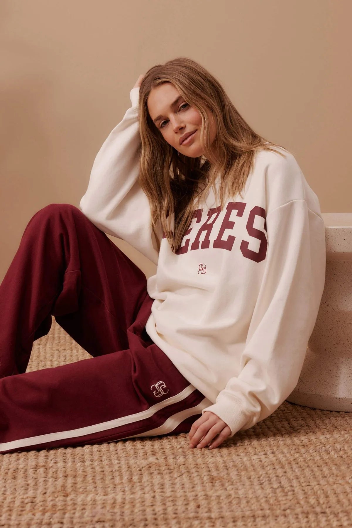 Isla Ceres Life Oversized Slouchy Crew - Winter White