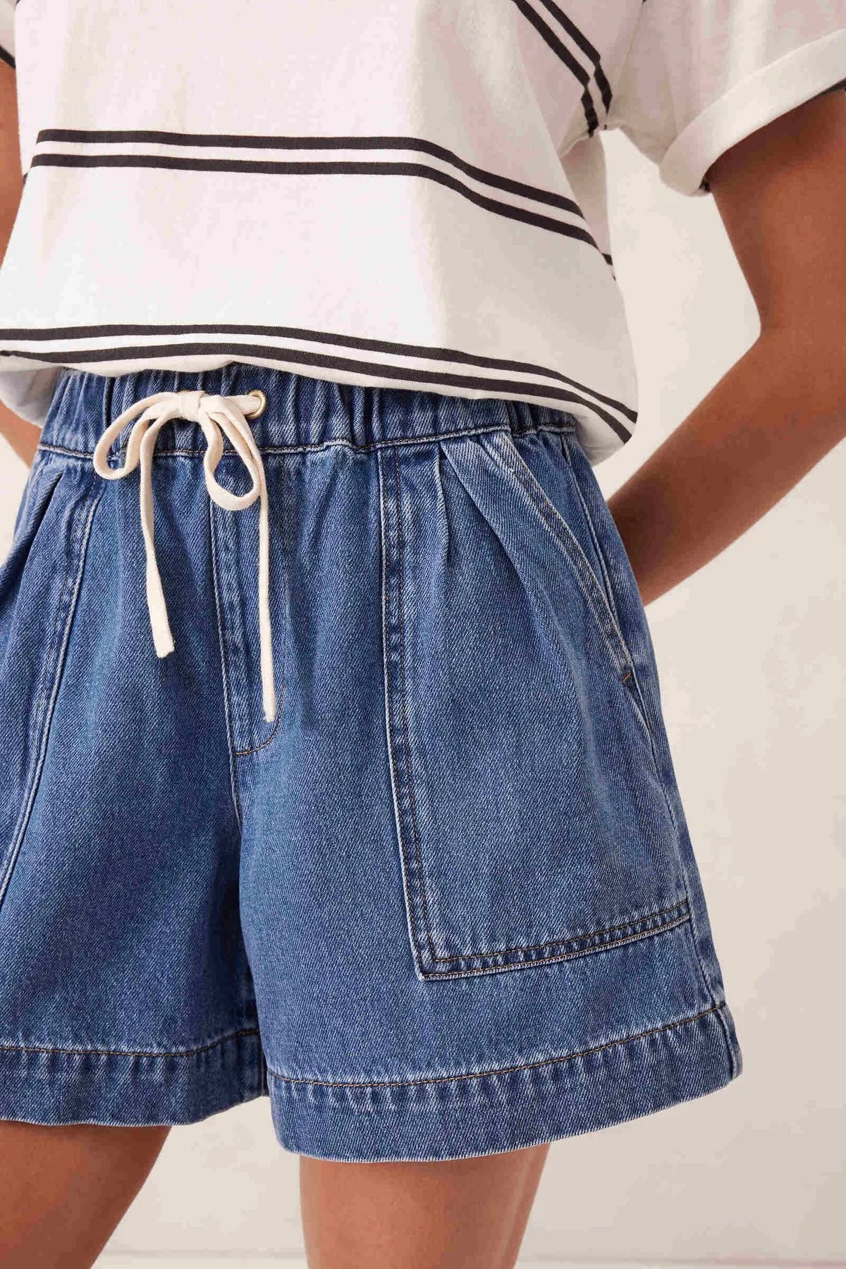 Ceres Life Relaxed Everyday Shorts in Washed Indigo