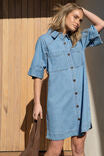 Ceres Life Ava Short Sleeve Yoke Detail Mini Dress