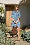 Ceres Life Ava Short Sleeve Yoke Detail Mini Dress
