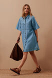 Ceres Life Ava Short Sleeve Yoke Detail Mini Dress