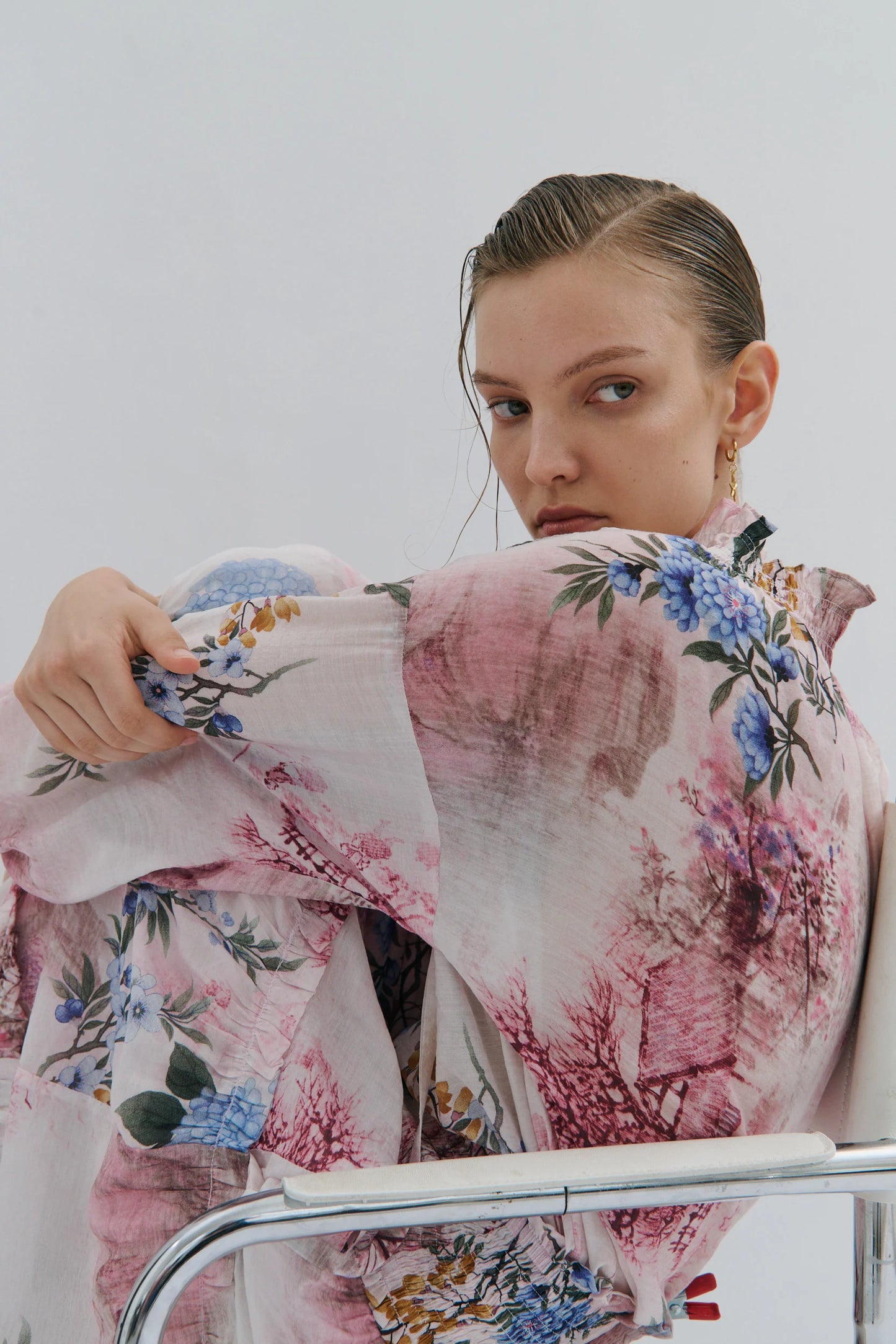 Maevarii Poets Blouse in Snow Queen