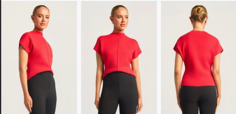 Emily Knit Top in Red