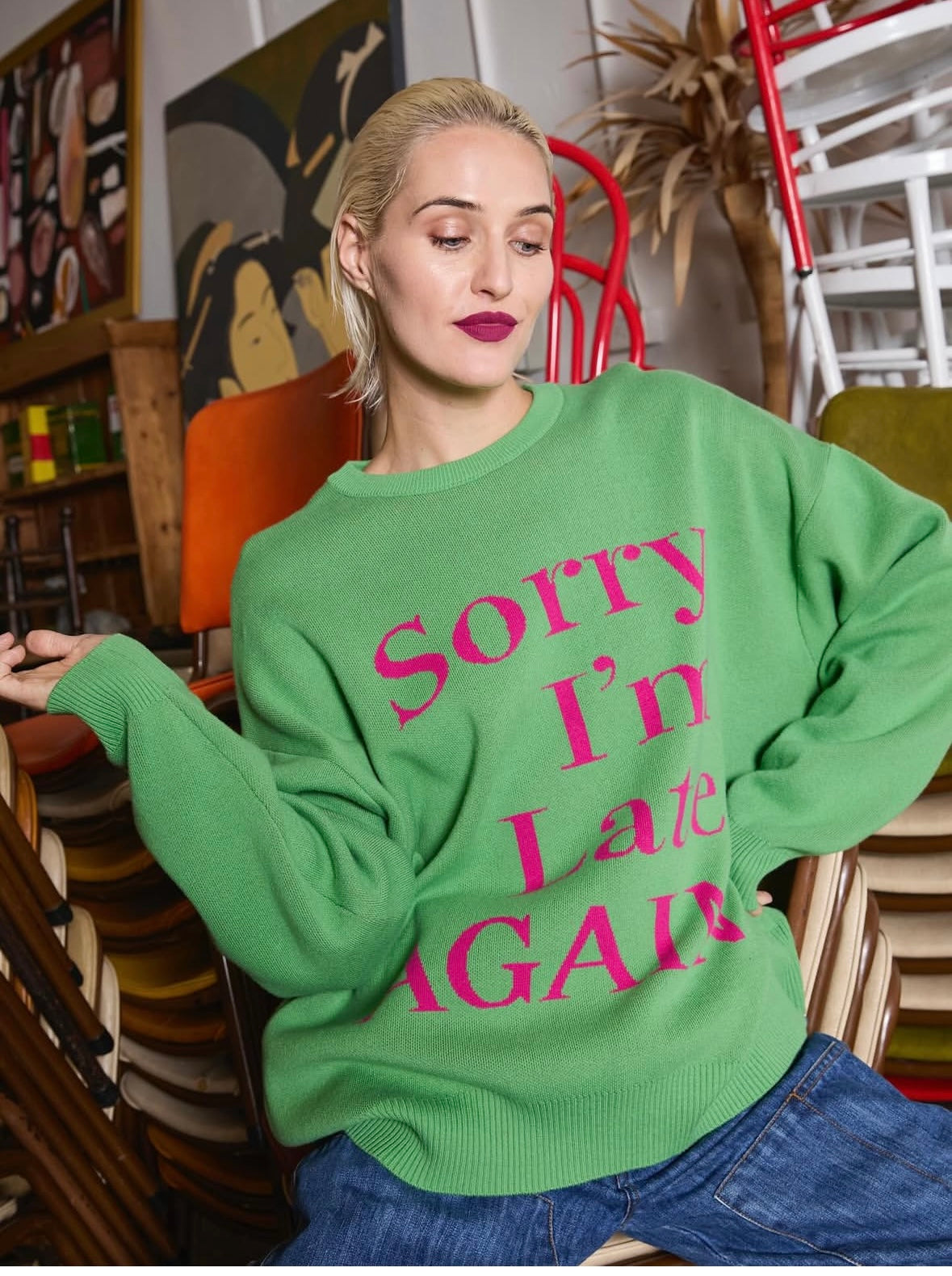 MA Dainty Sorry I'm Late Again Knit