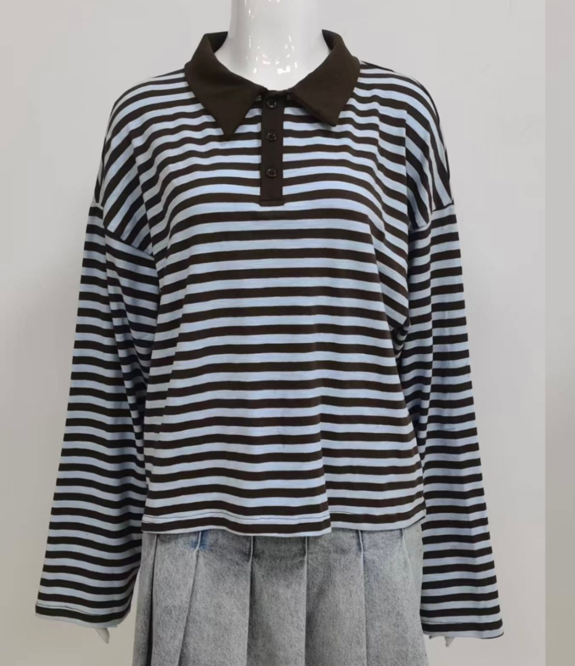 Stripes Long Sleeve Polo