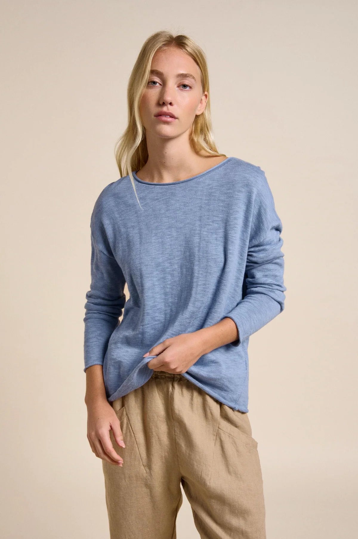 Nellie Top in Nantucket Blue