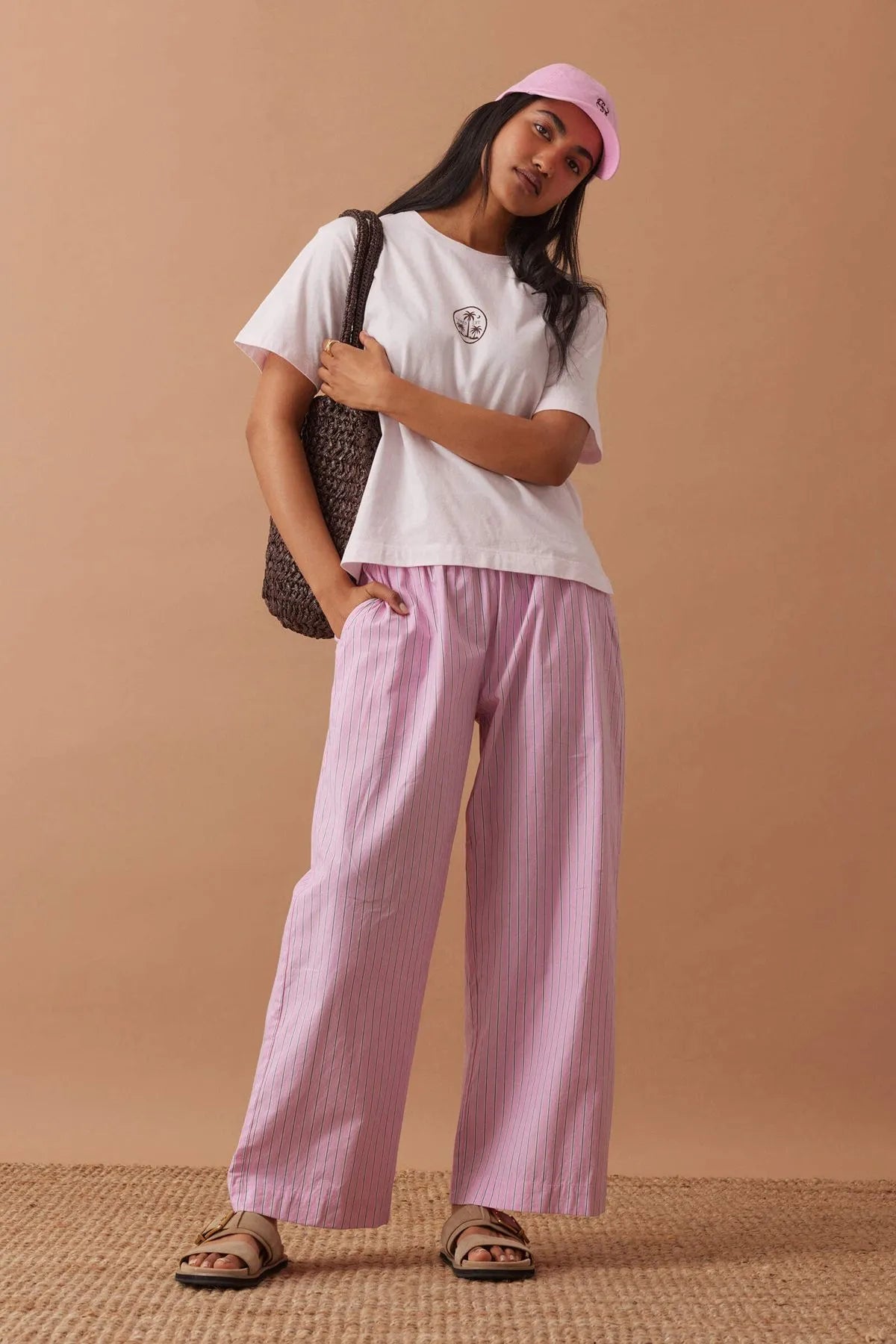Ceres Life Stevie Slouchy Tee - Sun faded Tint Island Print