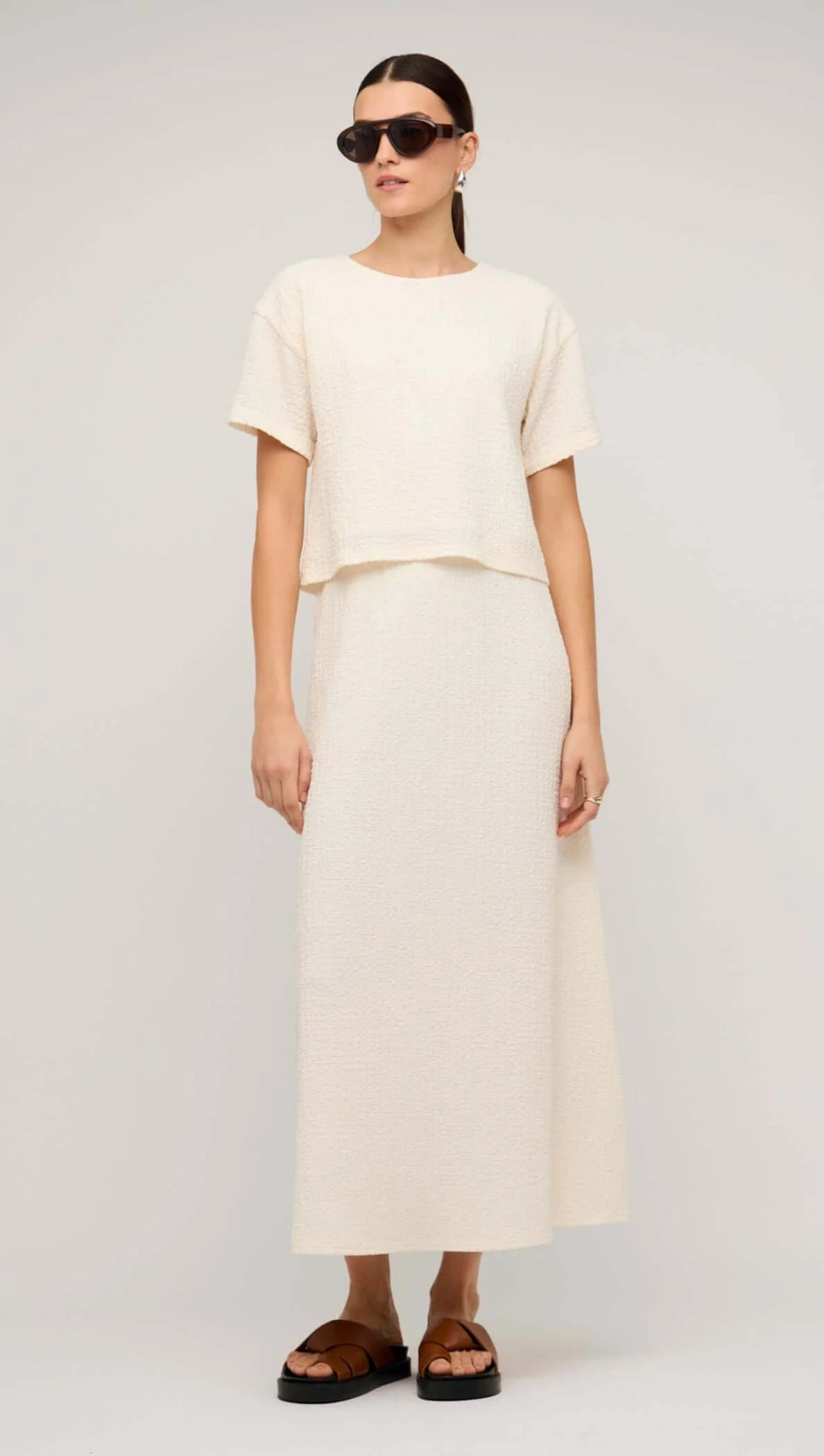 Staple the Label Lyric Cream Midi Skirt