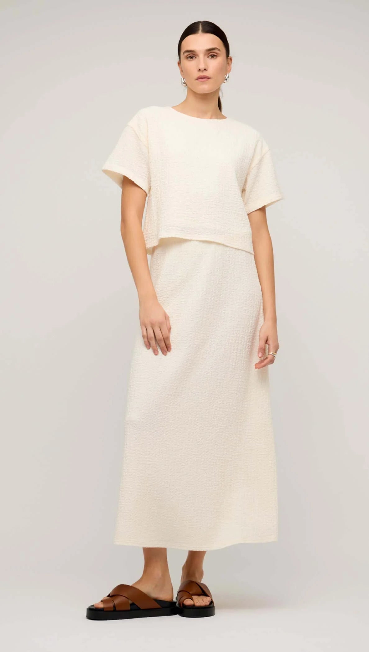 Staple the Label Lyric Cream Midi Skirt