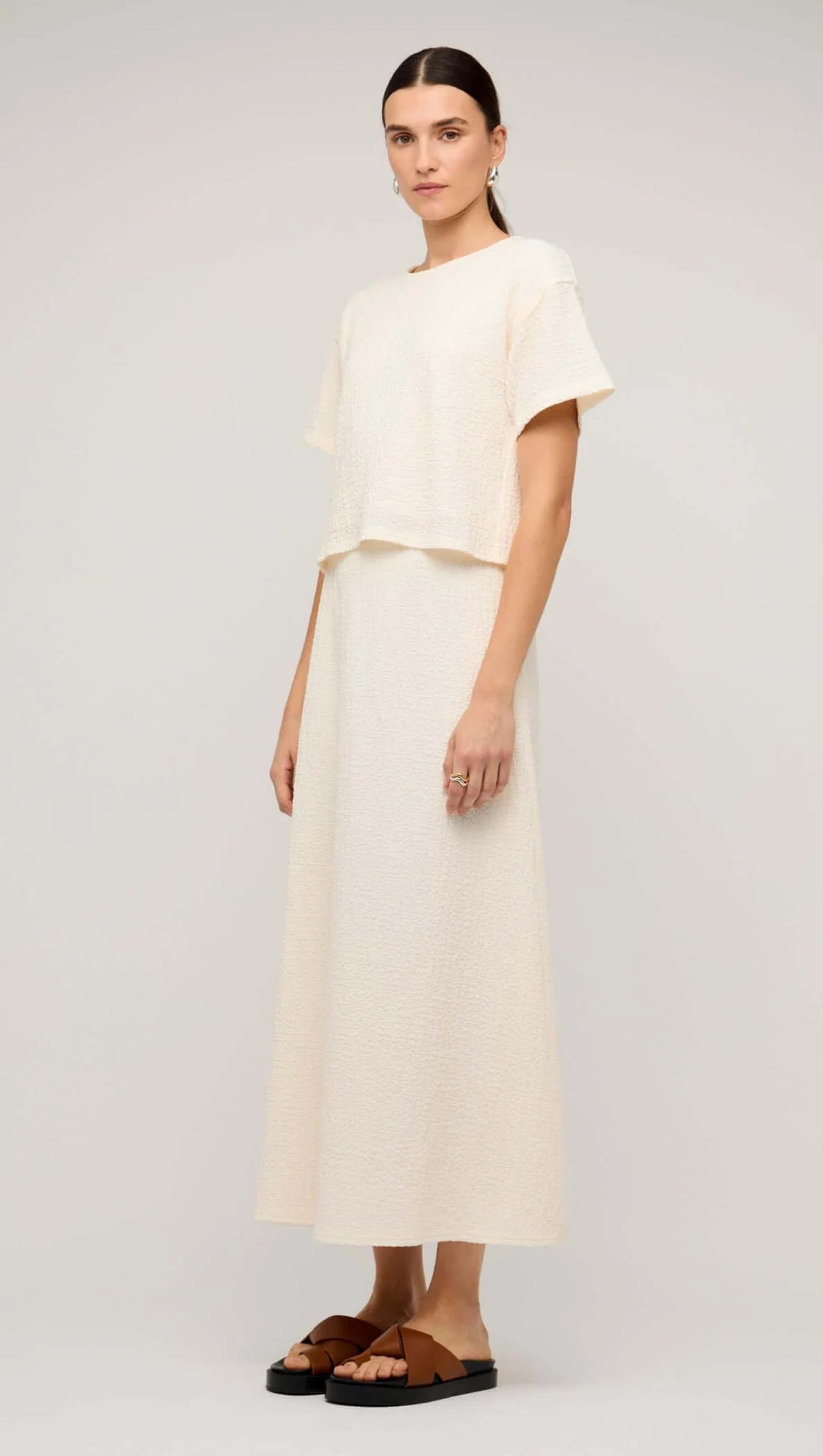 Staple the Label Lyric Cream Midi Skirt