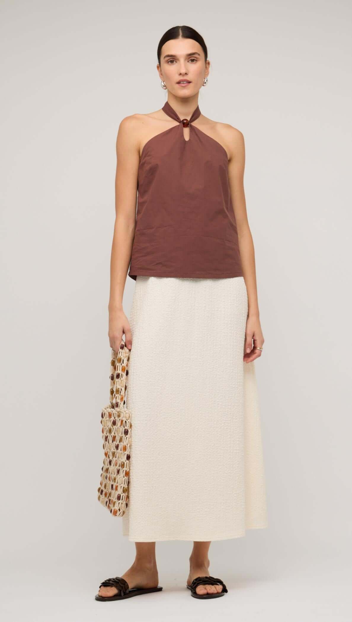 Staple the Label Lyric Cream Midi Skirt