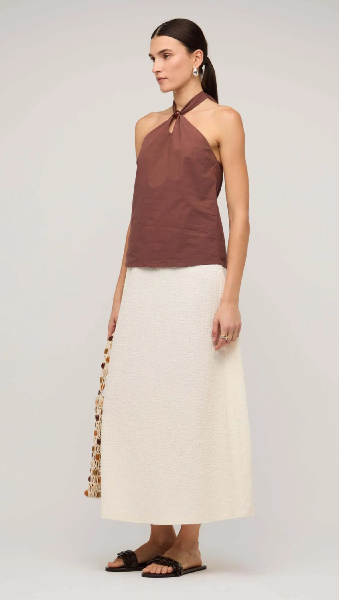 Staple the Label Lyric Cream Midi Skirt