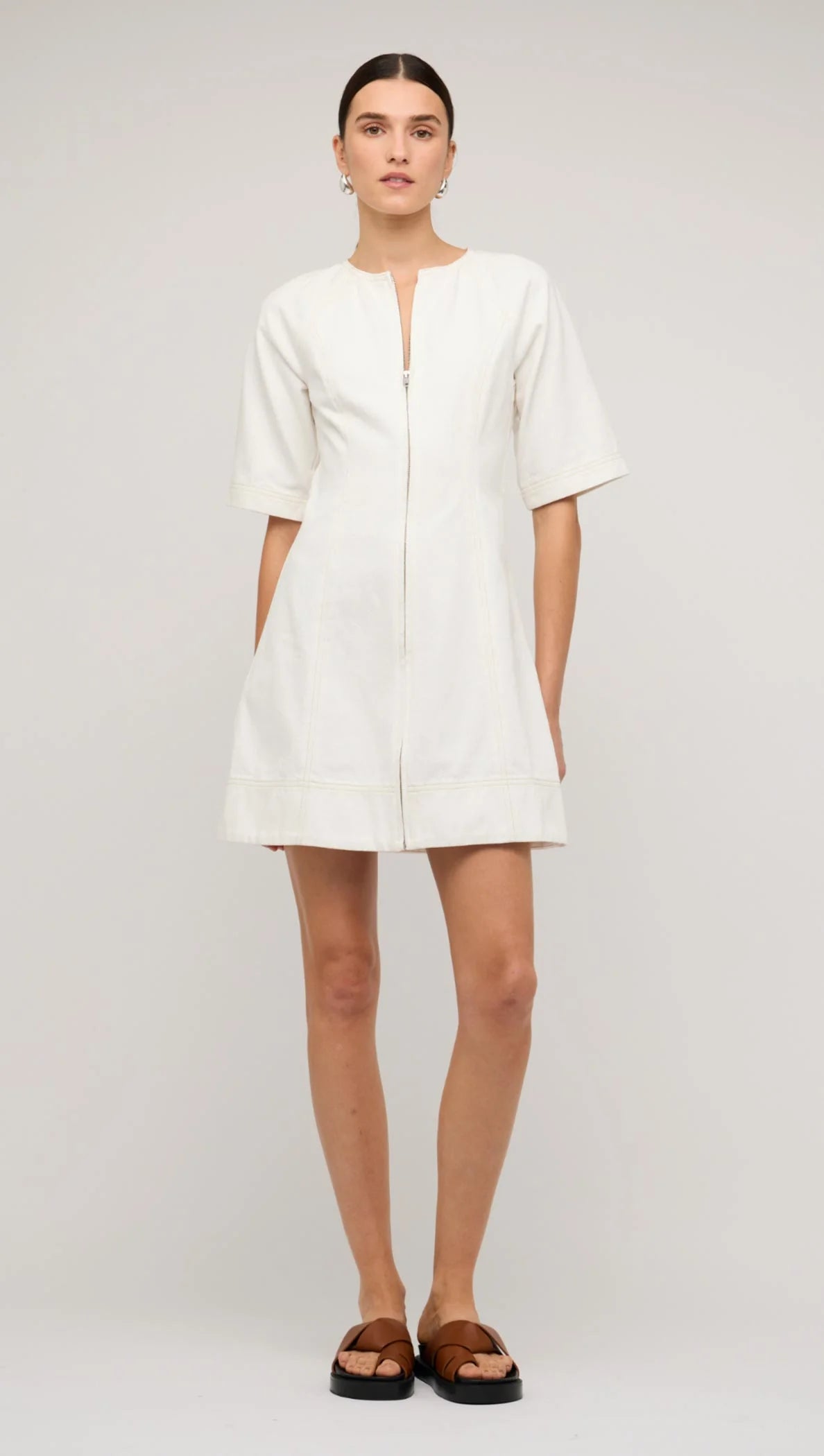 Staple the Label Zenith Denim Midi Dress with zip front