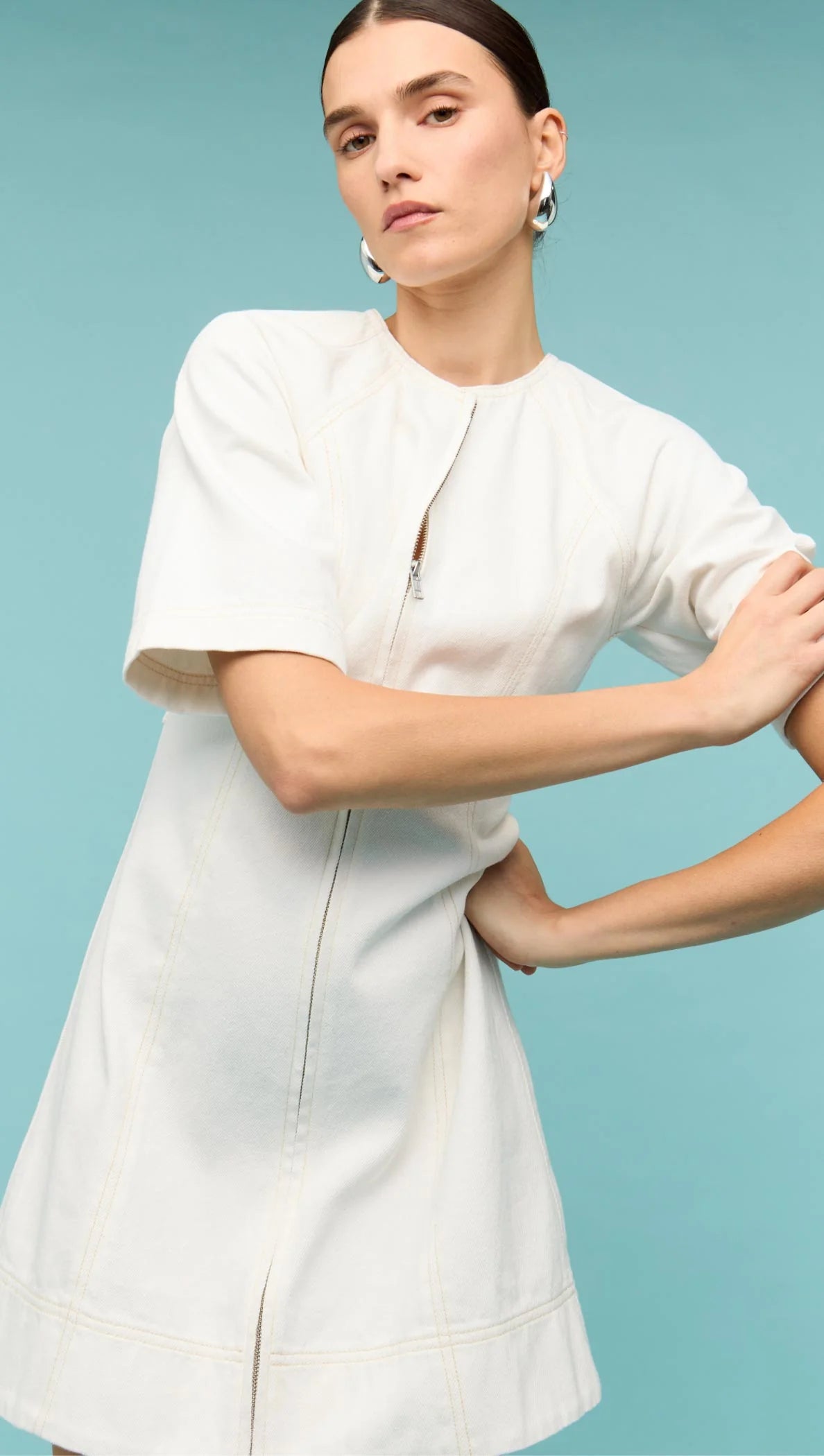 Staple the Label Zenith Denim Midi Dress with zip front