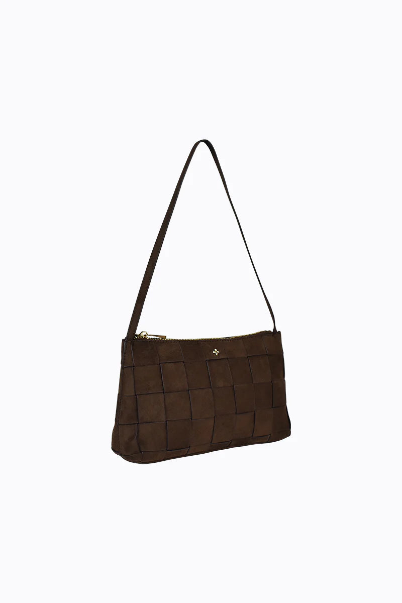 Peta + Jain Portia Woven Shoulder Strap Bag in Chocolate