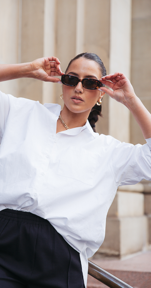 Feather and Noise Eve Shirt Whiteo