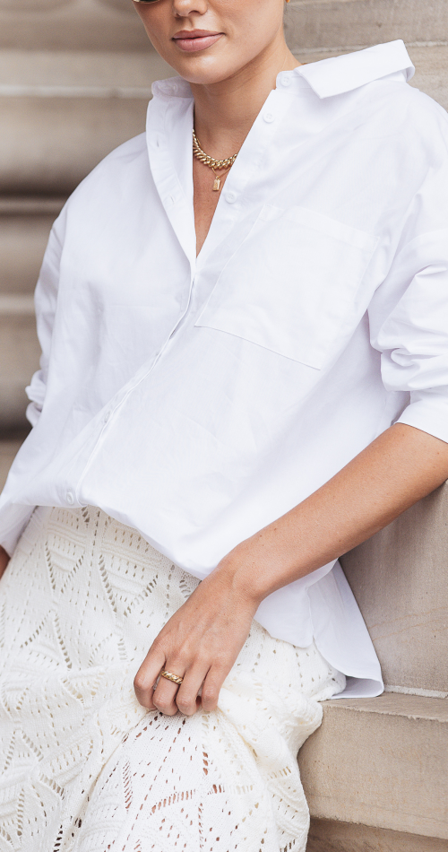 Feather and Noise Eve Shirt Whiteo